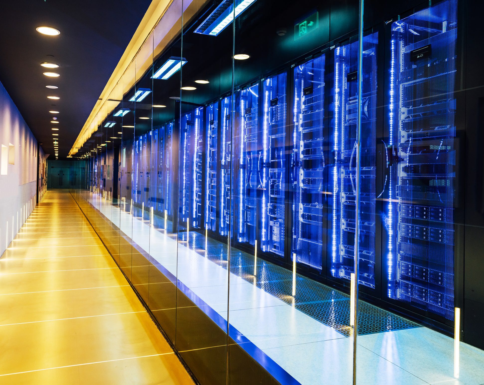 Visual showing the inside of a data centre in Africa